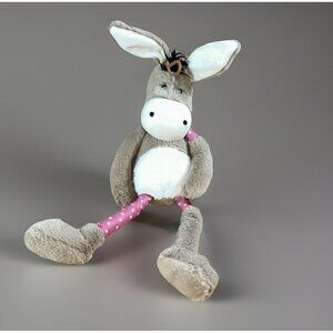 In Joy Life Style Baby Soft plush Donkey Stuffed Animal Toy Doll Brown Pink 15”